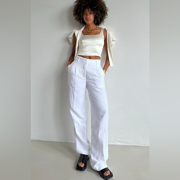 Wilfred Effortless Pant white linen - Picture 1 of 3
